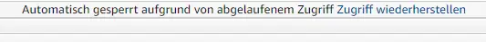 Screenshot: Meldung zum abgelaufenen Zugriff von JTL-Software im Seller Central